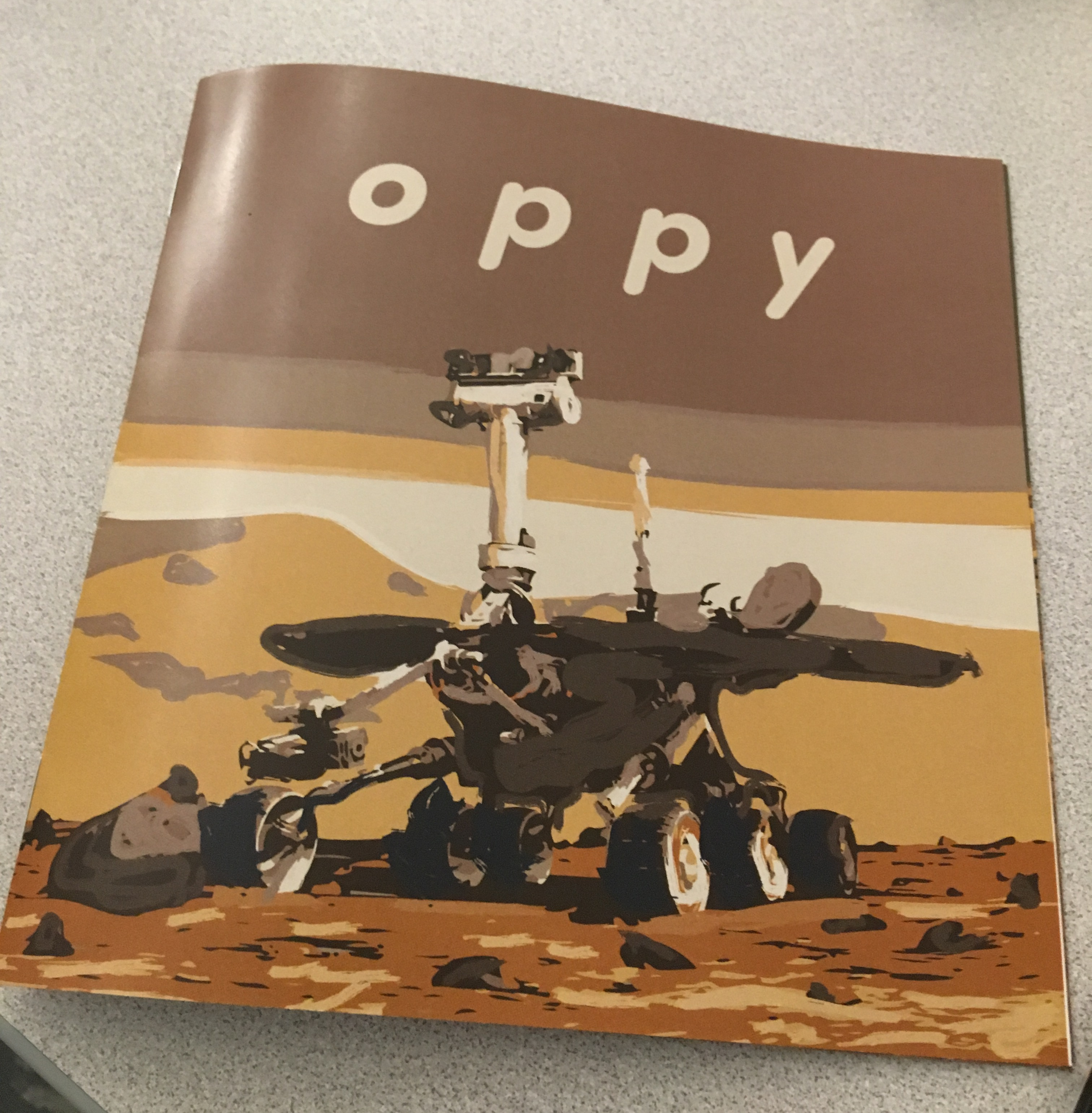 Printed copy of the Oppy: Mars Rover storybook